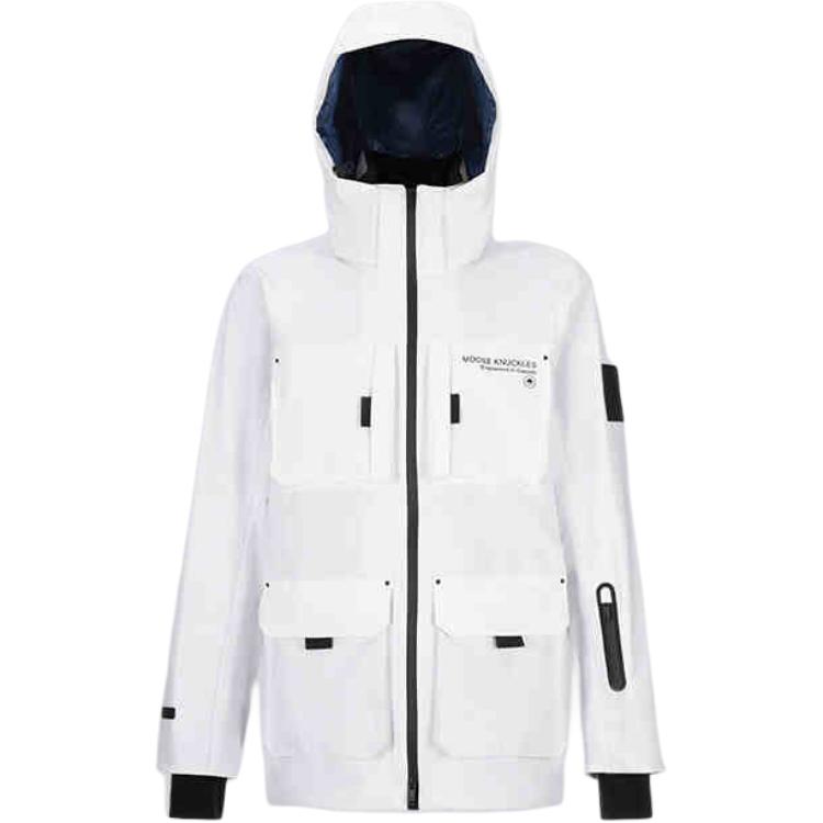 Moose Knuckles Moose SPORT FW24 White Hooded Multi-Pocket Ski Jacket Unisex. M34MJ184H