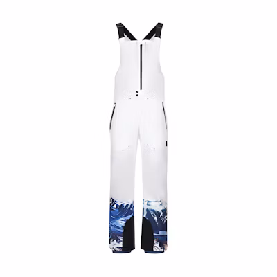 Moose Knuckles Moose SPORT FW24 White Unisex Snow Mountain Print Ski Pants. M34MR799H