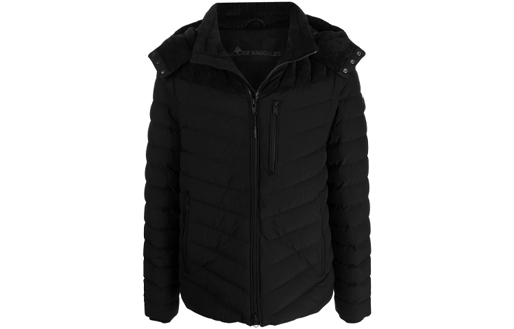 Order Moose Knuckles Muskeg Logo Patch Jaket Puffer Hitam M31MJ106-292