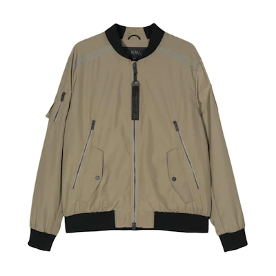 Moose Knuckles Olive Green Colorblock Zip-Up Bomber Jacket M14MB003-1376