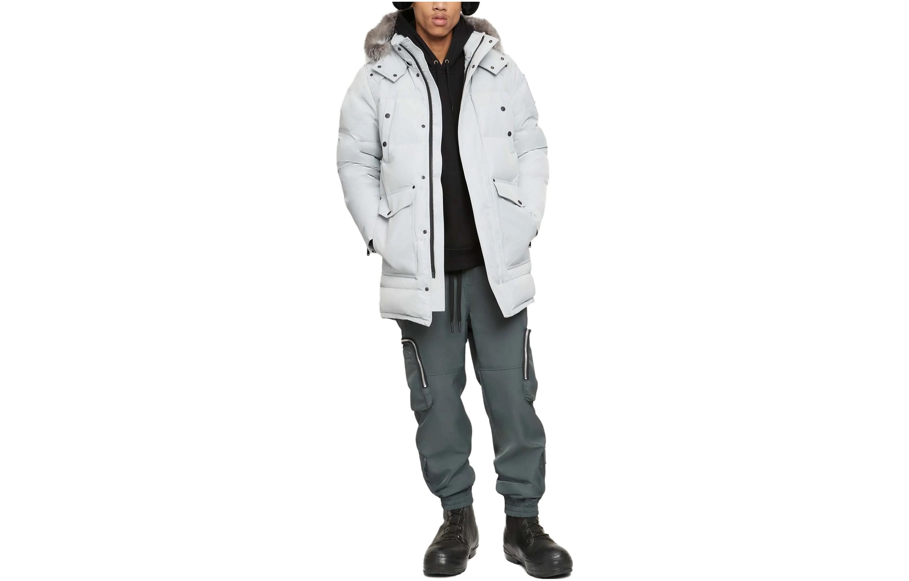 Moose Knuckles Onyx Big Ridge Parka Shearling Hoodie Jacket for Men. M33MP210S-1181