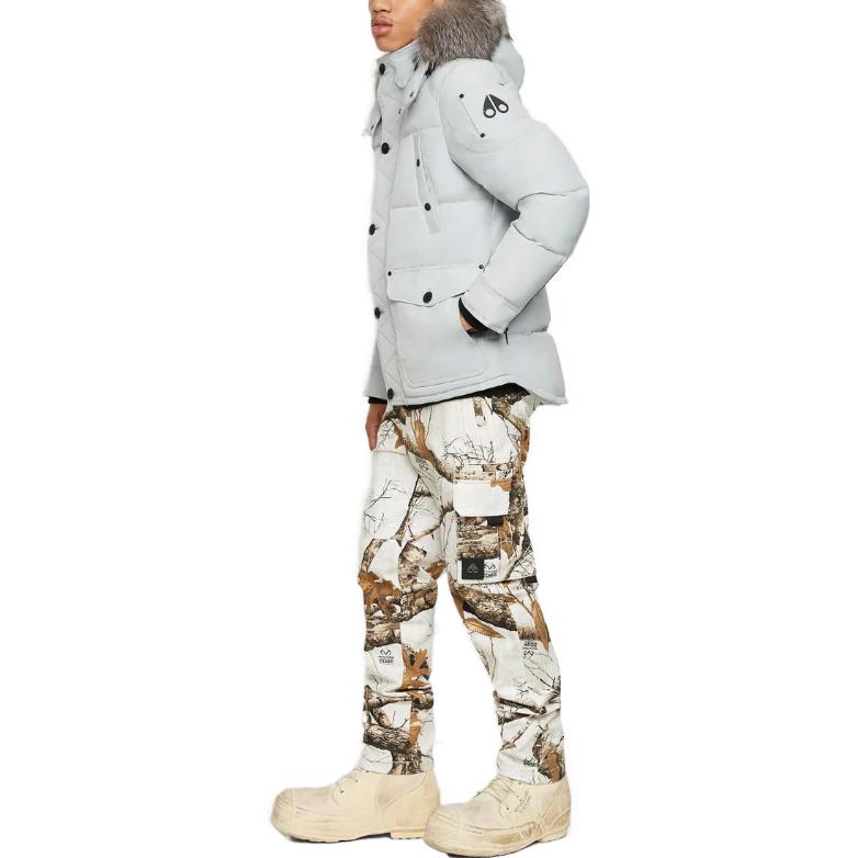 Shop Moose Knuckles Onyx Round Island Shearling Hooded Jacket Abu-abu. M33MJ122S-1181