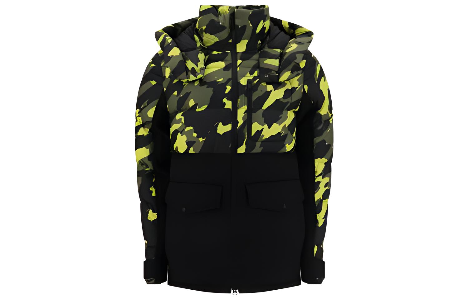 Moose Knuckles Scissor FW22 Camo Colorblock Hooded Jacket Black M32MJ139H1060