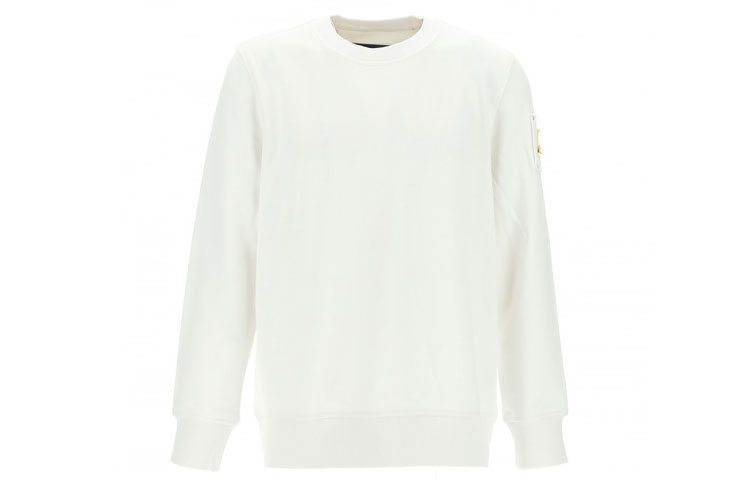 Moose Knuckles Scissor FW22 Solid Logo Pullover Sweatshirt White M32MS673G000160