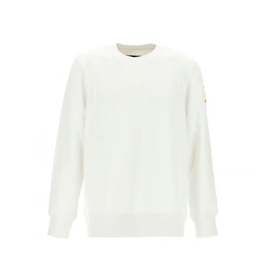 Moose Knuckles Scissor FW22 Solid Logo Pullover Sweatshirt White M32MS673G000160