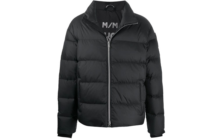 Moose Knuckles Scissor Logo Patch Zip-Up Jacket Men’s Black M39MJ148H1-292