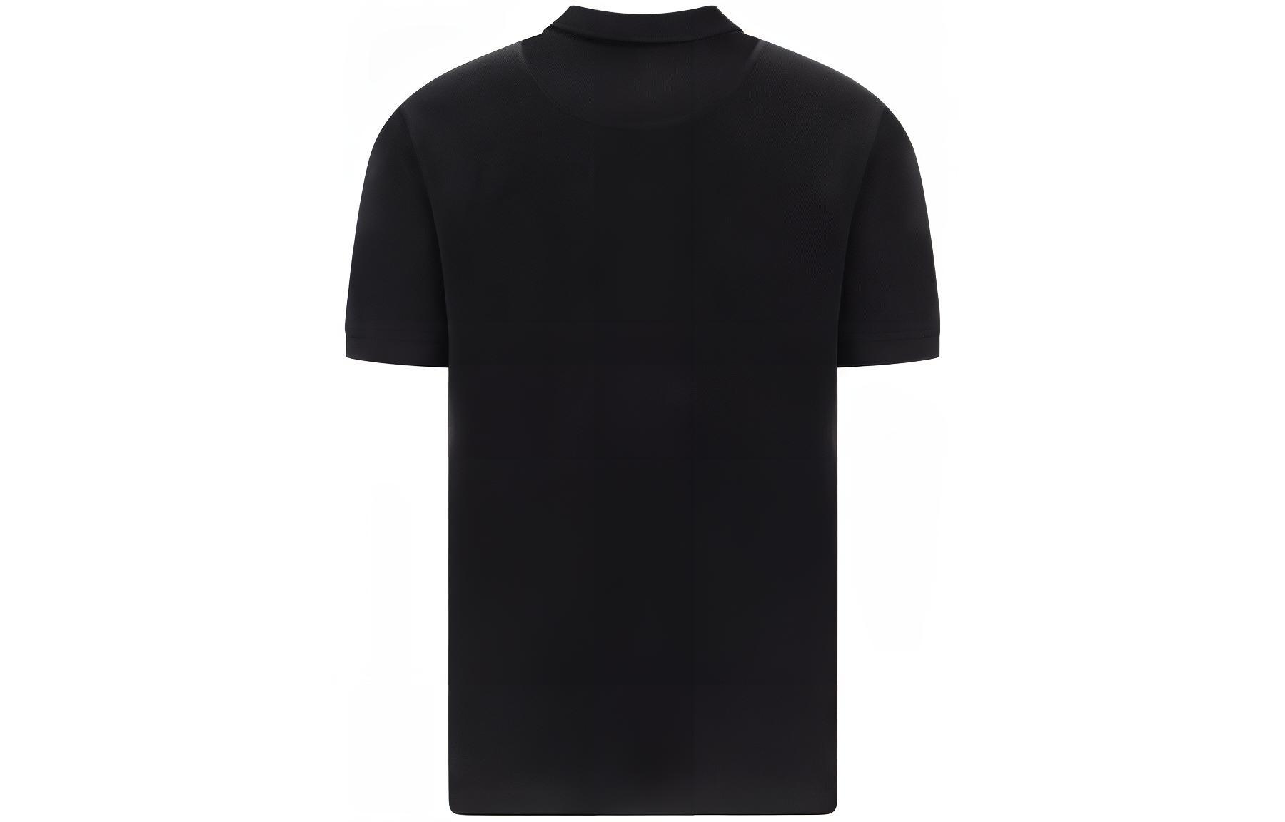 Lookbook 麂皮扣标剪刀标志短袖男士POLO衫 FW22 黑色. M12MT712-292