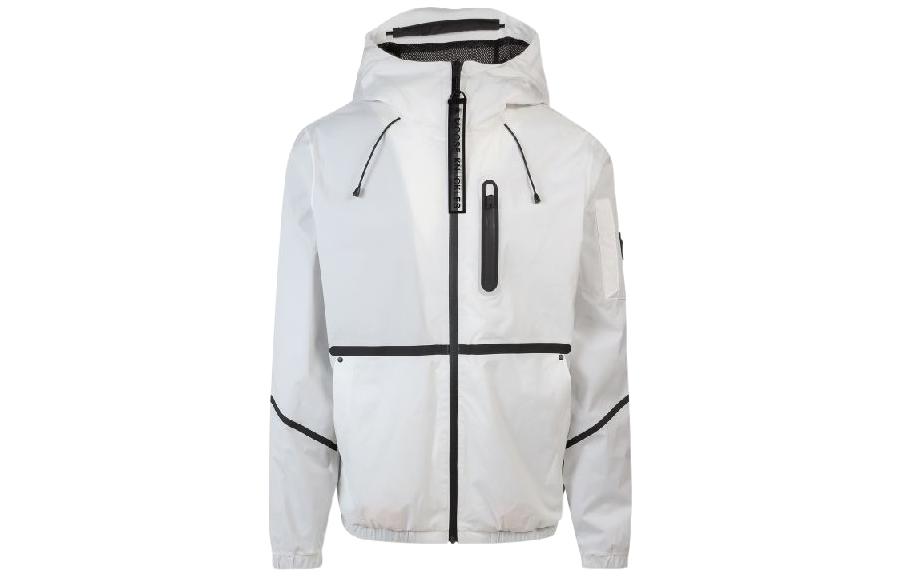 Moose Knuckles Scissor SS22  Solid Zip-Up Hoodie Jacket White M12MJ127-891