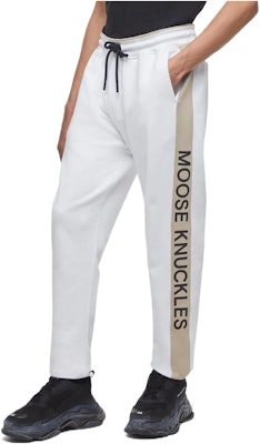 Moose Knuckles SS22 白色直筒裤徽标印花休闲裤 M12MR782-WHITE Buy Moose Knuckles SS22 白色直筒裤徽标印花休闲裤 M12MR782-WHITE