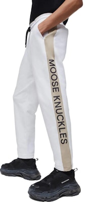 Moose Knuckles SS22 白色直筒裤徽标印花休闲裤 M12MR782-WHITE Purchase Moose Knuckles SS22 白色直筒裤徽标印花休闲裤 M12MR782-WHITE