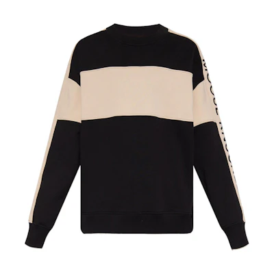 Moose Knuckles Scissor SS22 Colorblock Graphic Crewneck Sweatshirt Black Men M12MS632-292