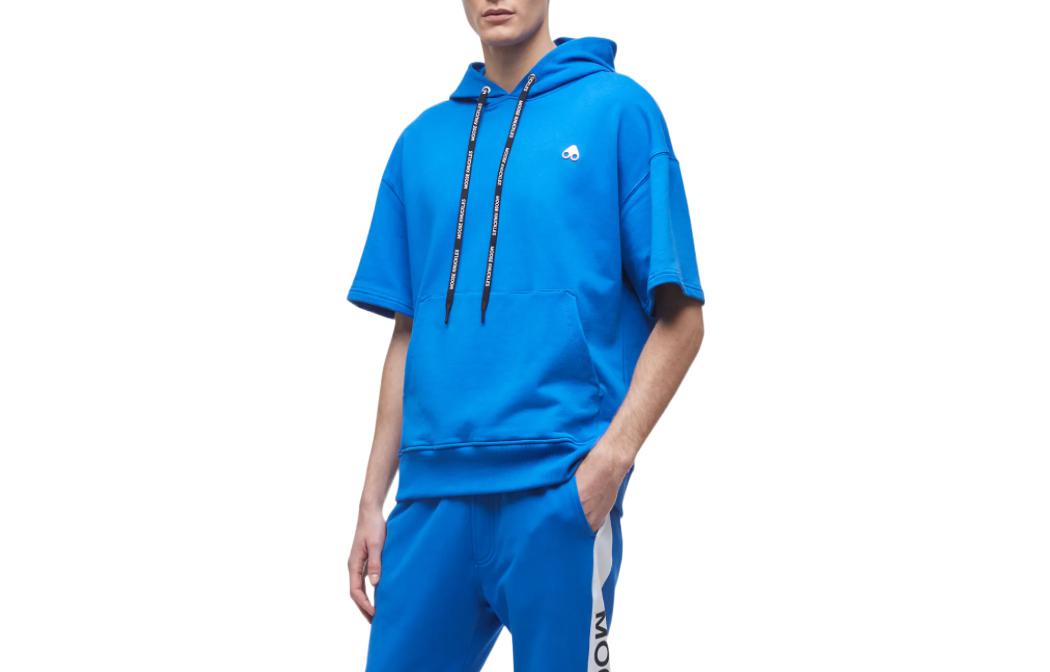 Moose Knuckles Scissor SS22 Loose Fit Drawstring Hoodie Blue M12MS630-VICTORA-BLUE