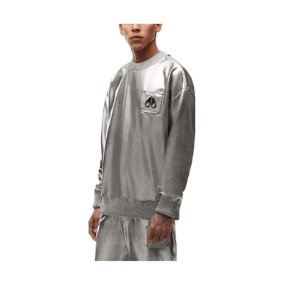 Moose Knuckles Silver Solid Color Hoodie M13US666-HM8