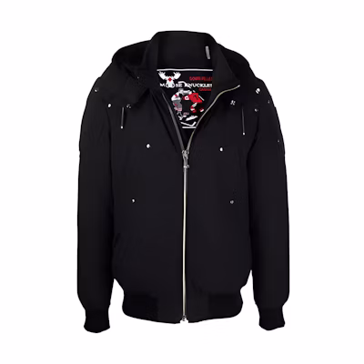 Moose Knuckles Small Scissor FW21 Logo Zip Jacket Black M31MB000N-545