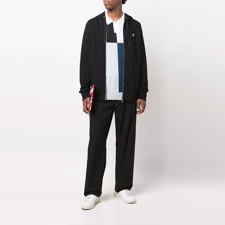 Lookbook Moose Knuckles Small Scissors FW21 Hoodie Hitam Zip-Up M31MS604-292