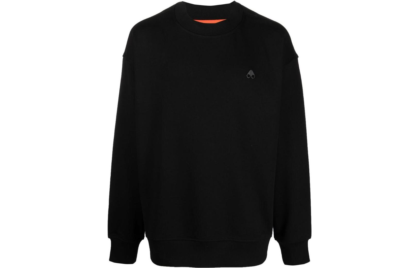 Moose Knuckles Small Scissors FW22 Solid Patch Crewneck Sweatshirt Black M323S650292