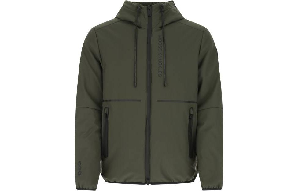 Moose Knuckles Small Scissors SS22 Solid Logo Print Hoodie Jacket Men M12MJ12-1188