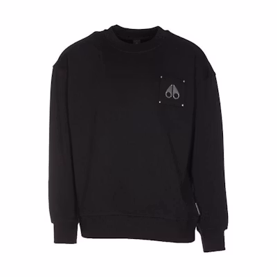 Moose Knuckles Solid Black Crewneck Long Sleeve Sweatshirt M13US664-292