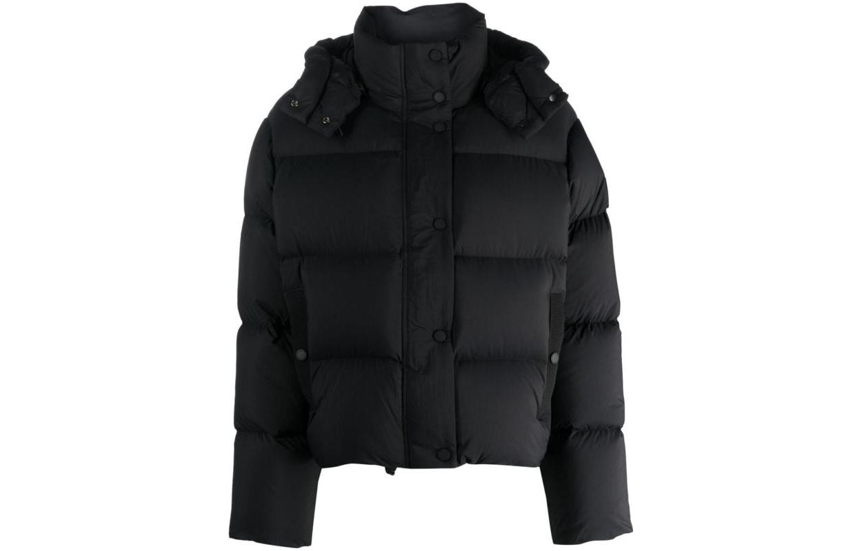 Moose Knuckles Solid Black Hooded Button Down Puffer Jacket Unisex M33LJ151FLIGHTWEIGHT292