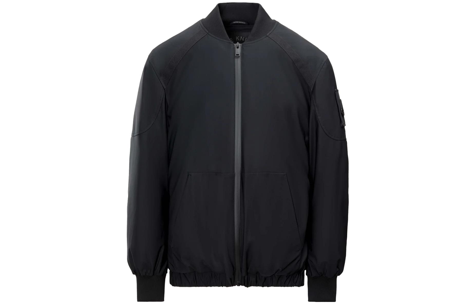 Moose Knuckles Solid Black Relaxed Zip-Up Jacket M13MB005796