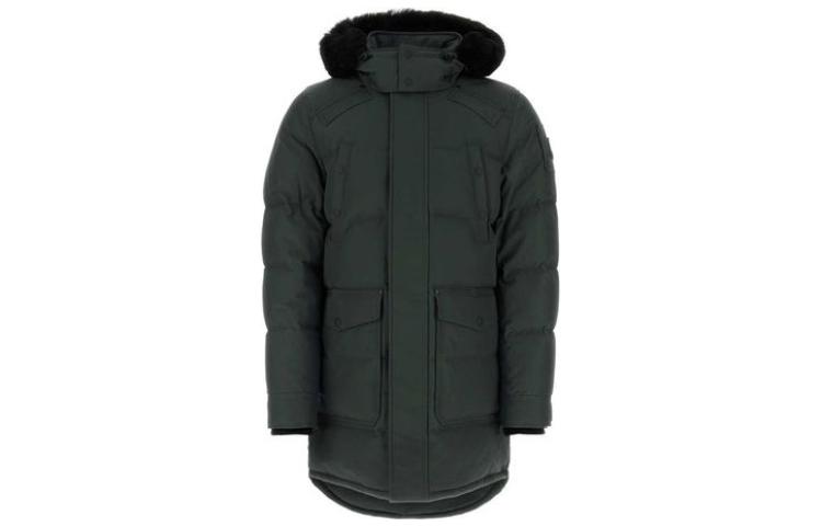 Order 무스 너클스 솔리드 컬러 롱 다운 자켓 딥 그린. M33MP210S-305