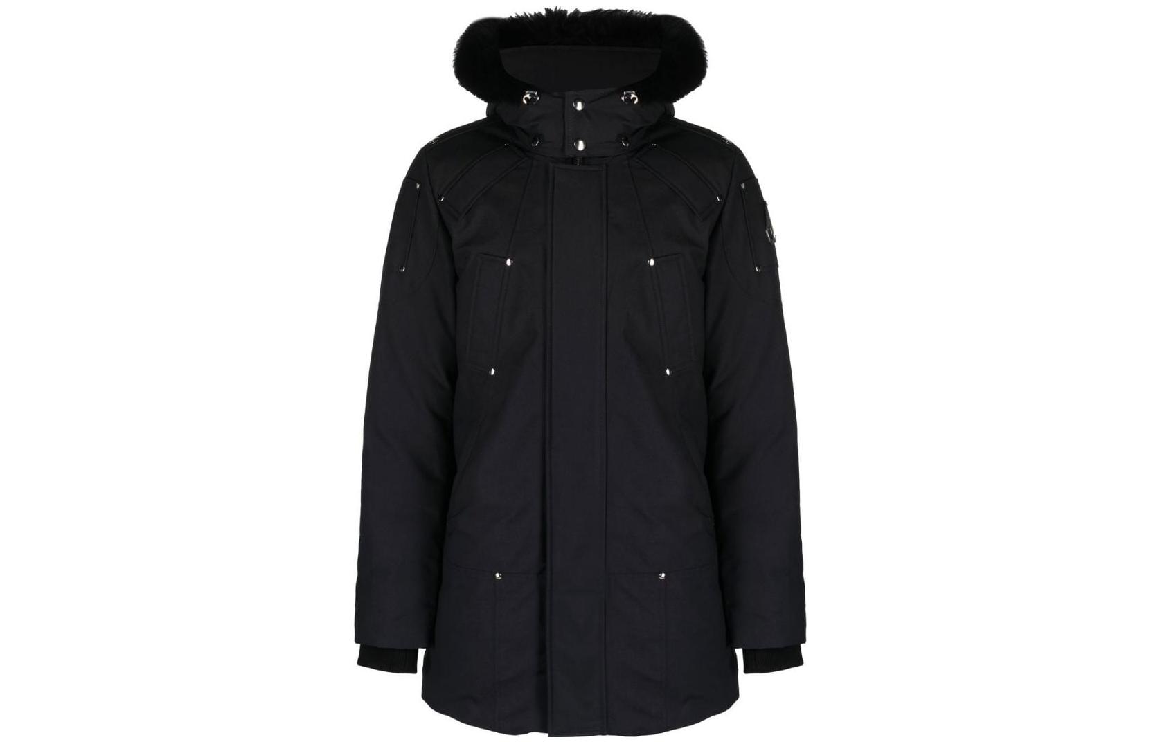 Moose Knuckles Solid Color Mid-Length Puffer Zip Hoodie Jacket M32MP261S-546