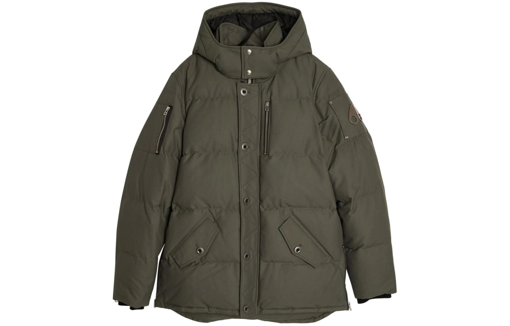 Moose Knuckles Solid Color Oversized Hoodie Zip Jacket Forest Green (). M32MJ128N1-185