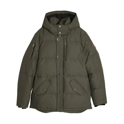 Moose Knuckles Solid Color Oversized Hoodie Zip Jacket Forest Green (). M32MJ128N1-185