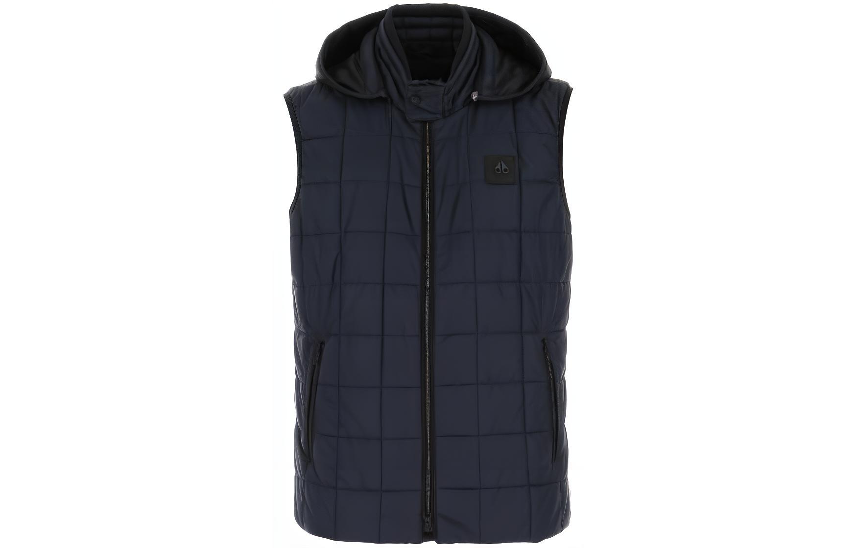 Moose Knuckles Solid Color Sleeveless Zip-Up Hoodie Jacket M13MV470-833