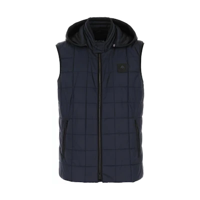 Moose Knuckles Solid Color Sleeveless Zip-Up Hoodie Jacket M13MV470-833