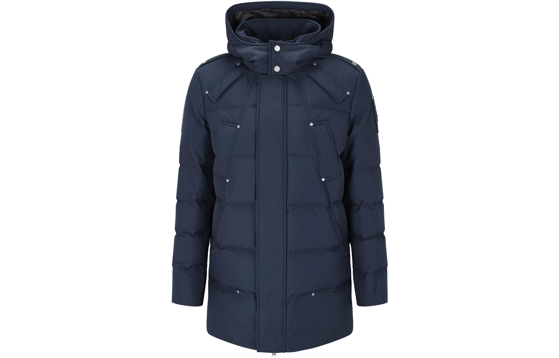 Moose Knuckles Solid Color Zip-Up Hoodie Jacket M32MP221-833