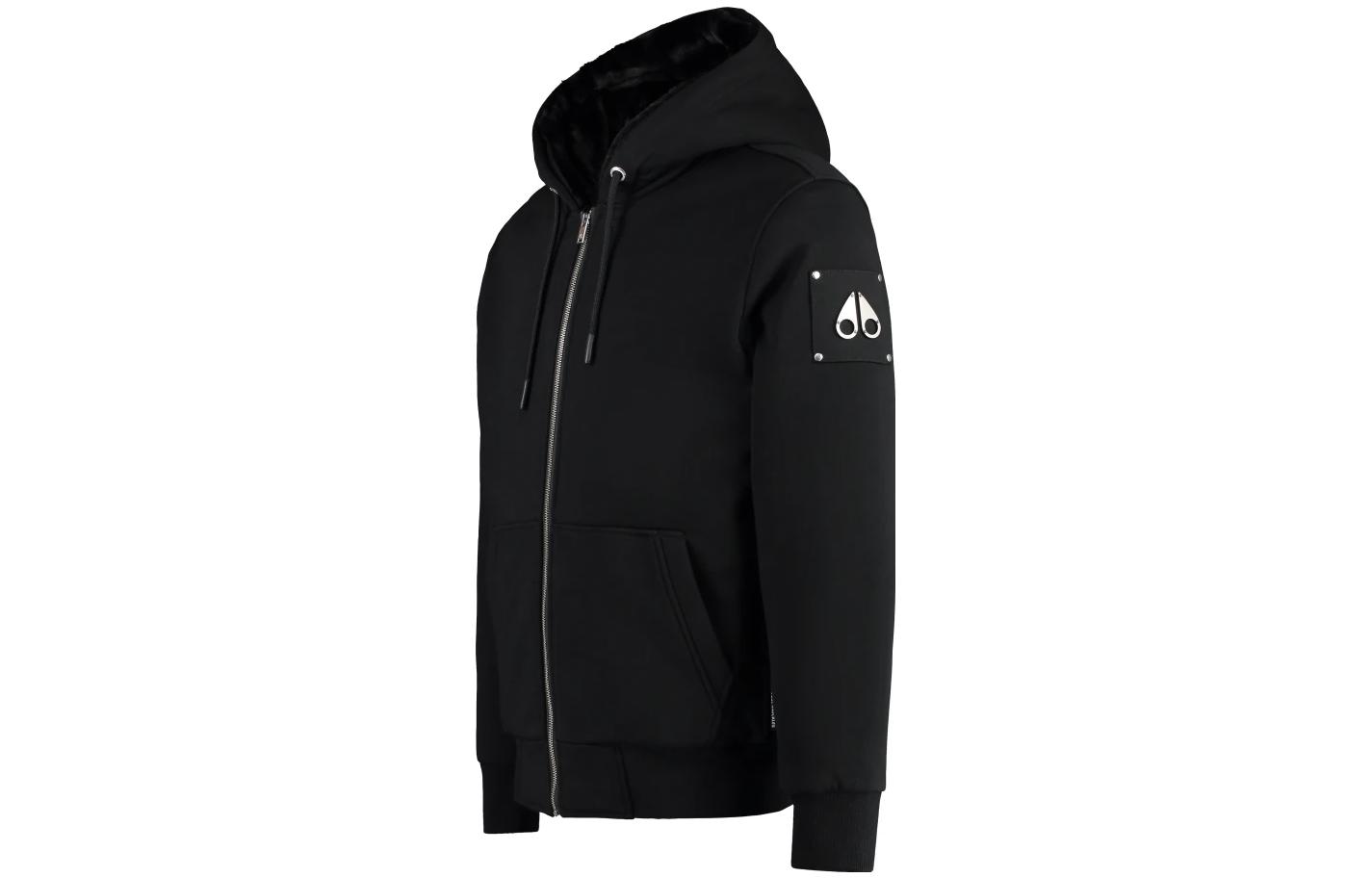 Shop Moose Knuckles纯色拉链连帽衫夹克 男女通用款 M32MS600-292