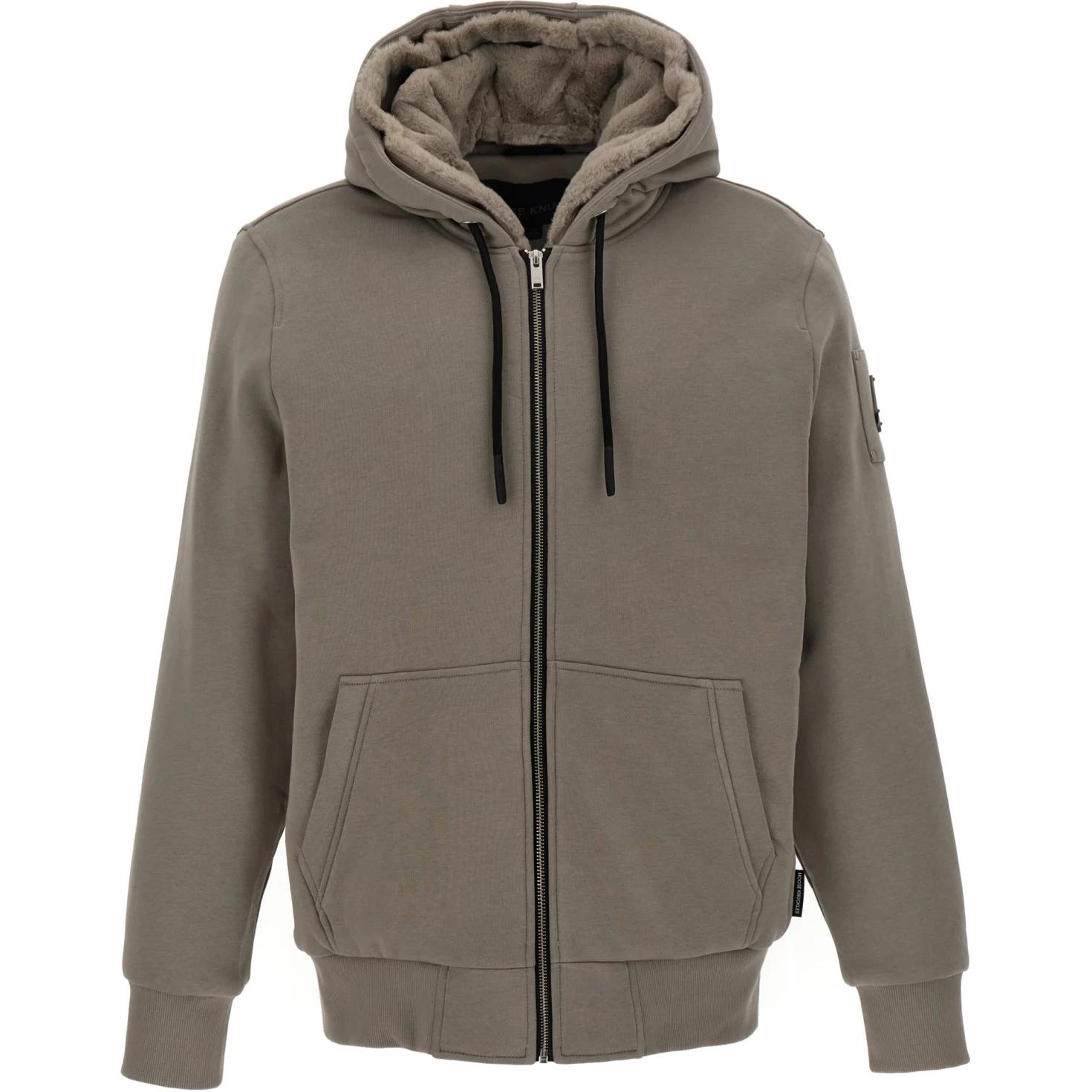 Moose Knuckles Solid Color Zip Hoodie Jacket Unisex Camel M32MS600-1485