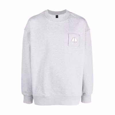 Moose Knuckles Solid Crewneck Sweatshirt Light Grey M13US664-209