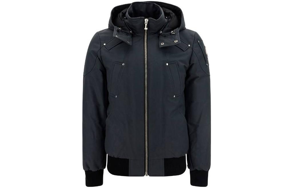 Moose Knuckles Solid Stud Detail Hooded Long Sleeve Jacket M32MB000N233