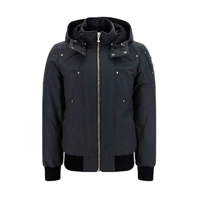Moose Knuckles Solid Stud Detail Hooded Long Sleeve Jacket M32MB000N233