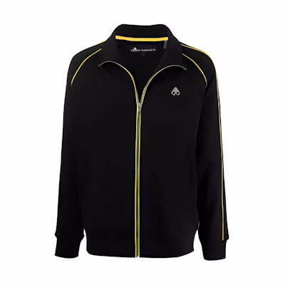 Moose Knuckles SS21 Black Logo Stand Collar Zip Jacket M11MS620-292