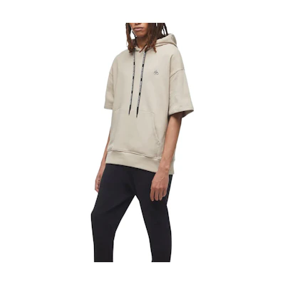 Moose Knuckles SS22 Champagne Hoodie with Logo and Drawstring. M12MS630-PLAZA