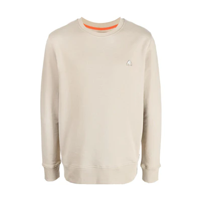 Moose Knuckles SS22 Logo Patch Crewneck Sweatshirt Beige () M12MS605128