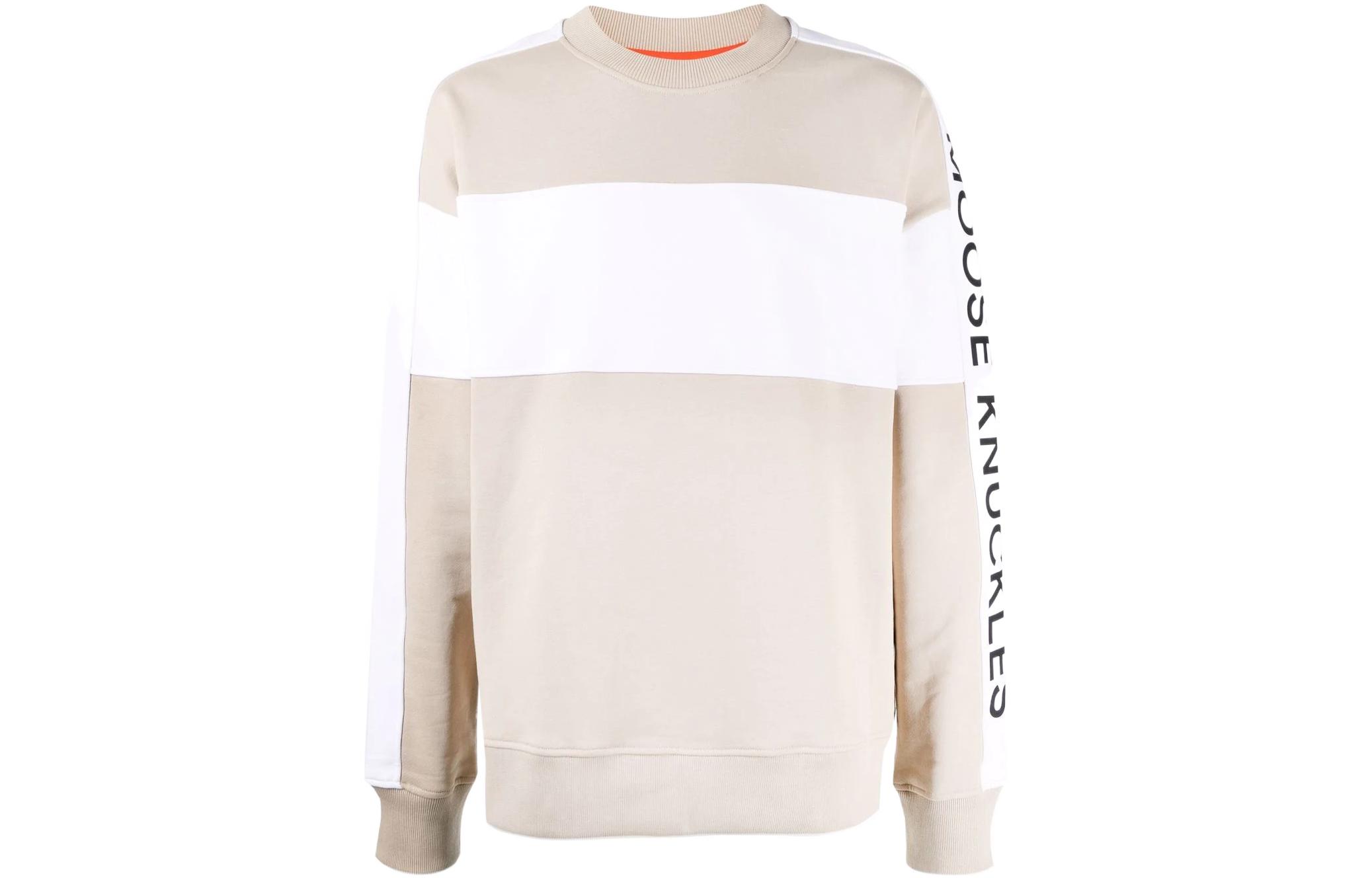 Moose Knuckles SS22 Logo Print Long Sleeve Sweatshirt Colorblock M12MS632128