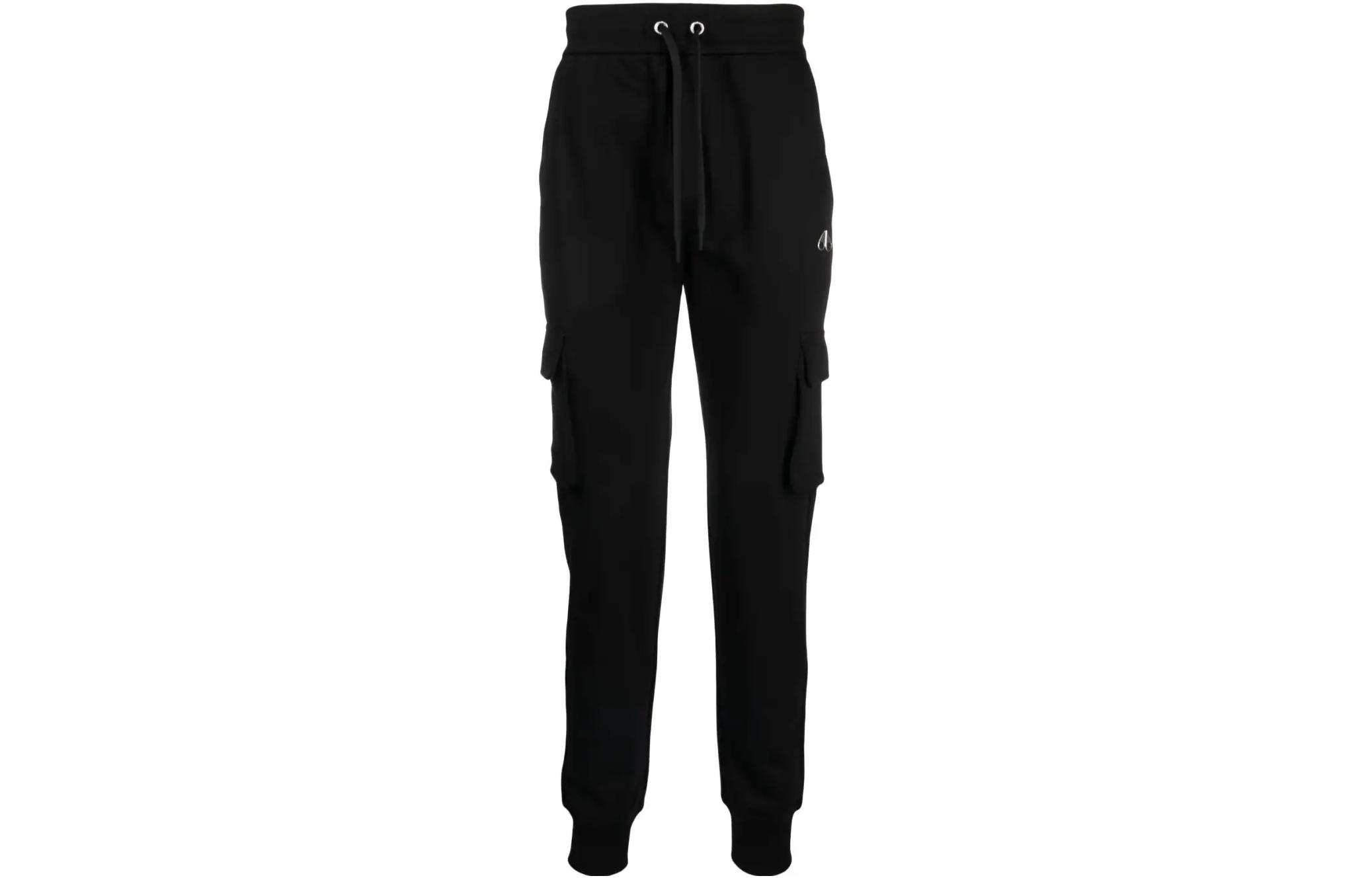 Moose Knuckles SS23  Black Drawstring Cuffed Knit Jogger Pants. M13MR783-292