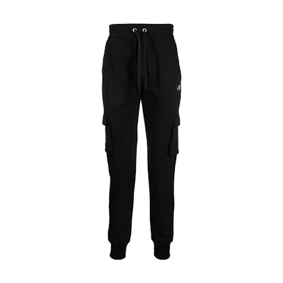 Moose Knuckles SS23 Black Drawstring Cuffed Knit Jogger Pants. M13MR783-292