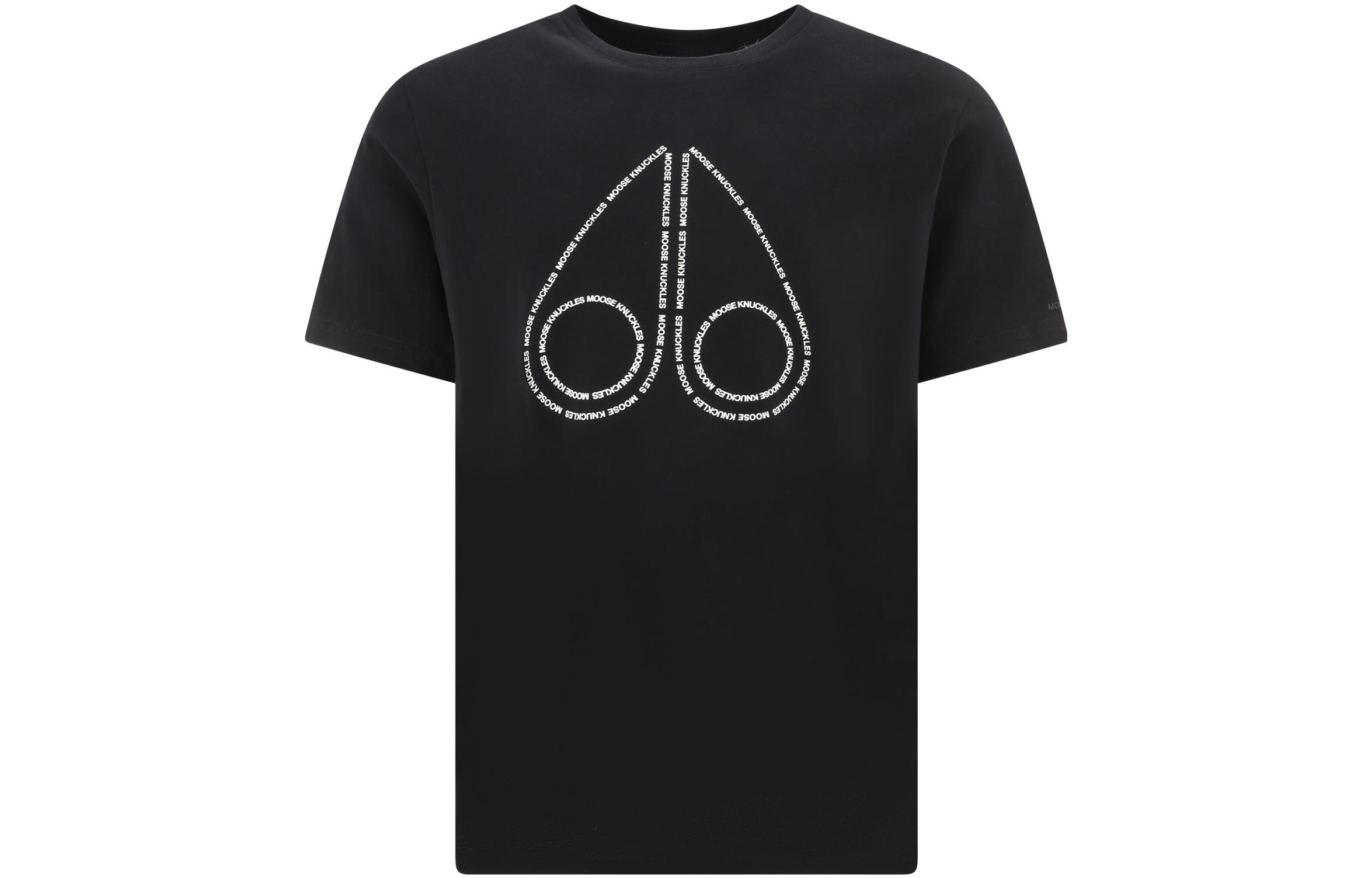 Moose Knuckles SS23  Logo Printed Casual Black T-Shirt. M13MT702-292