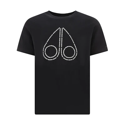 Moose Knuckles SS23 Logo Printed Casual Black T-Shirt. M13MT702-292