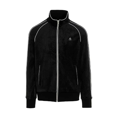 Moose Knuckles SS23 Black Zip-Up Long-Sleeve Sweatshirt M32MS678H-1062