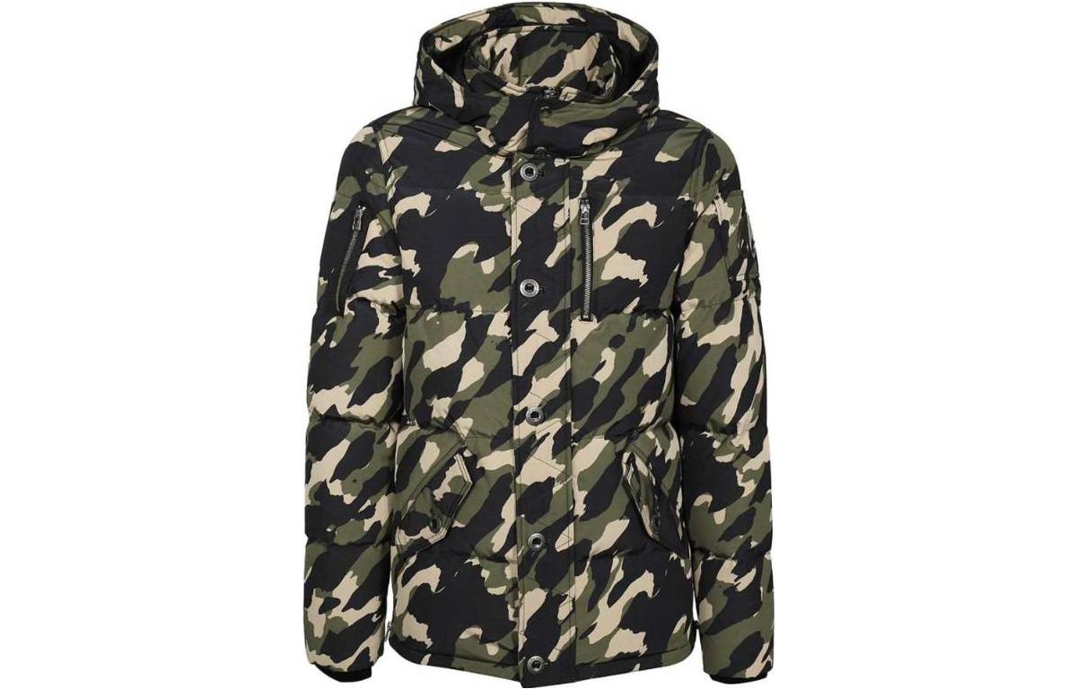 Moose Knuckles SS23 Green Camouflage Print Hooded Jacket M32MJ128CN-1018