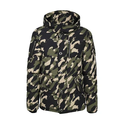 Moose Knuckles SS23 Green Camouflage Print Hooded Jacket M32MJ128CN-1018