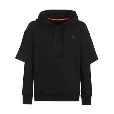 Moose Knuckles SS23 Logo Print Pullover Hoodie Black M32MS649-292