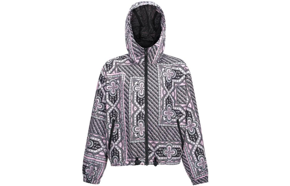 Moose Knuckles SS23 Paisley Full-Print Zip Hoodie Jacket Grey M13MJ112HM