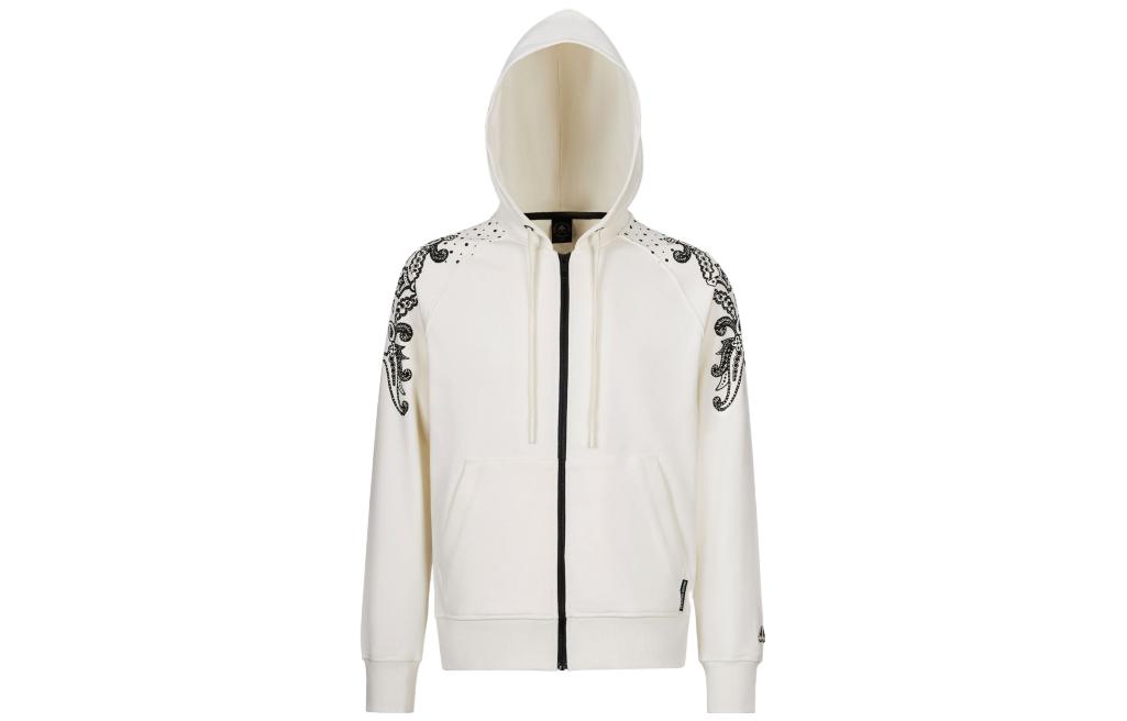 Moose Knuckles SS23 Paisley Print Unisex White Hoodie Jacket M13MS628